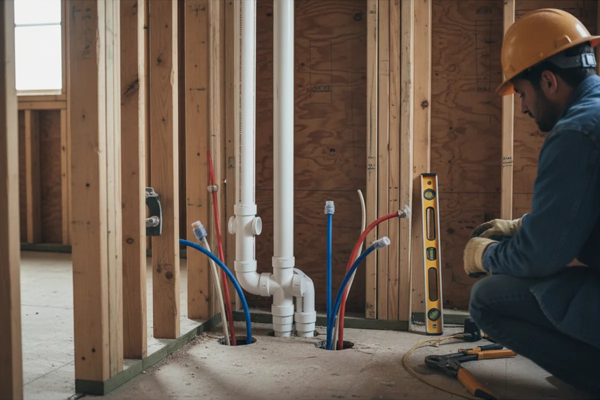 Drain and supply rough-in during Garbage Disposal Repair in Roachdale